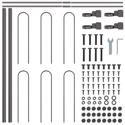 vidaXL Gartenzaun 2 pcs Grau 3,4 x 0,6 m Pulverbeschichteter Stahl