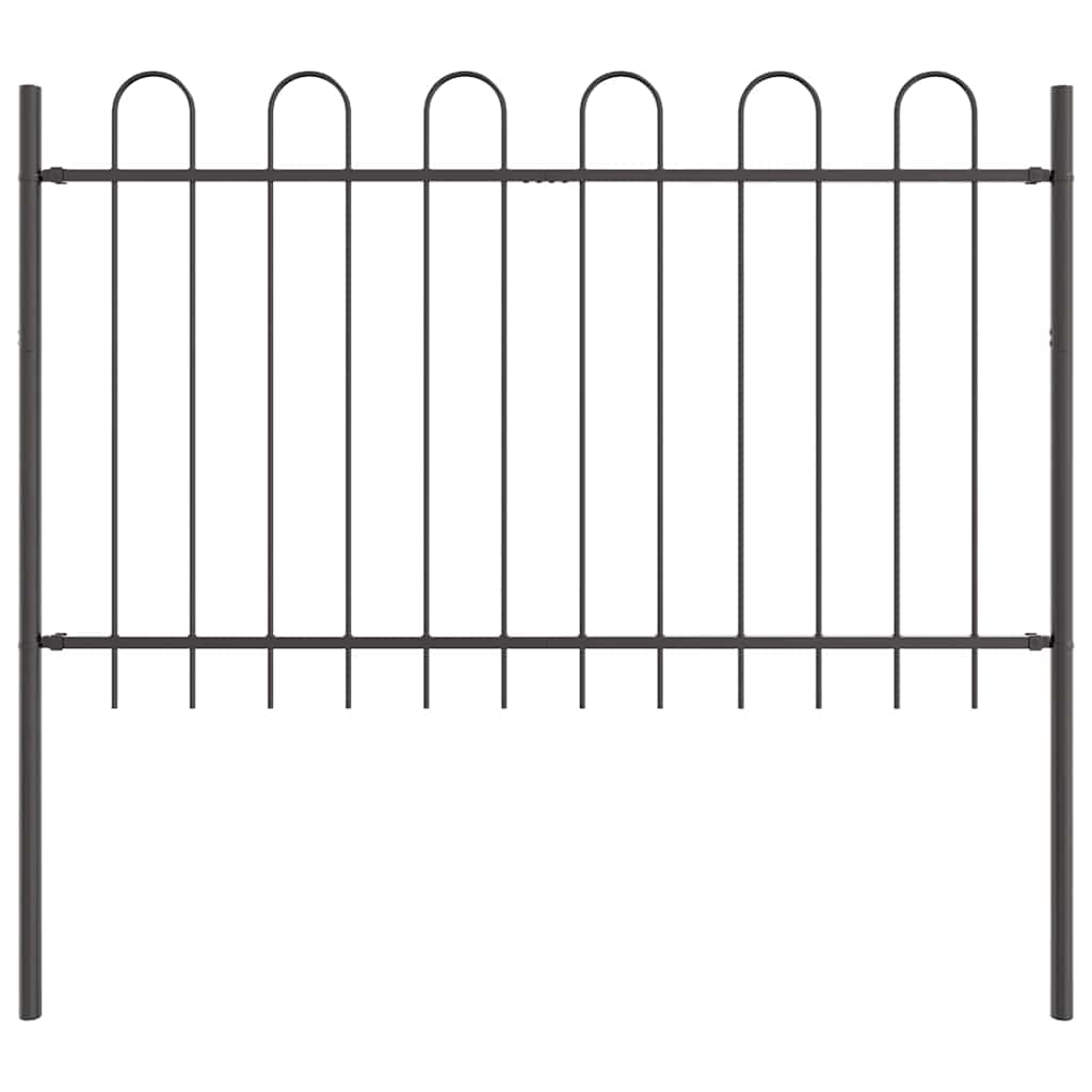 Gartenzaun 2 pcs Grau 3,4 x 0,8 m Pulverbeschichteter Stahl