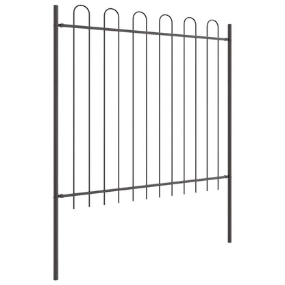 vidaXL Gartenzaun 2 pcs Grau 3,4 x 1,5 m Pulverbeschichteter Stahl