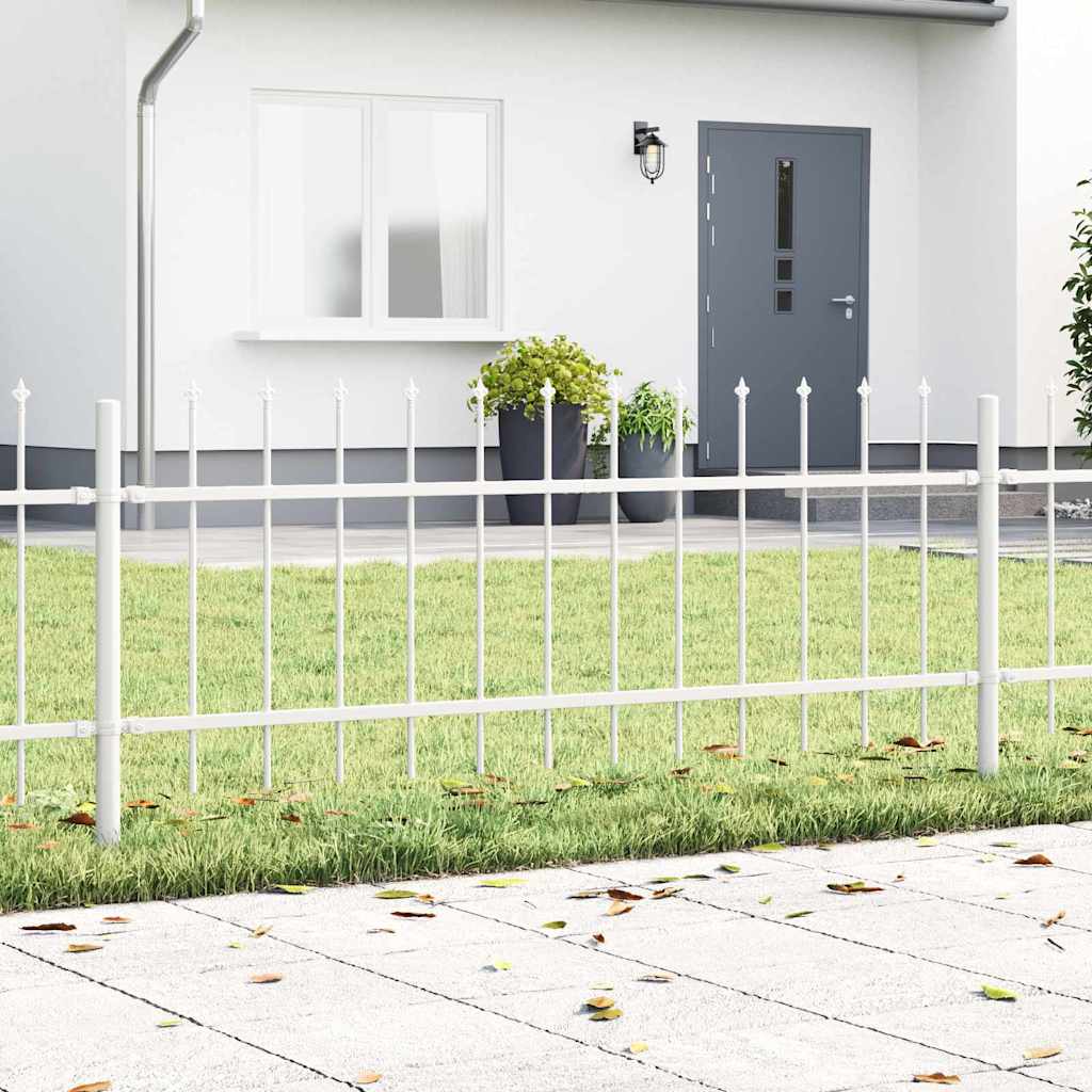 vidaXL Gartenzaun 2 pcs Weiß 3,4 x 0,6 m Pulverbeschichteter Stahl