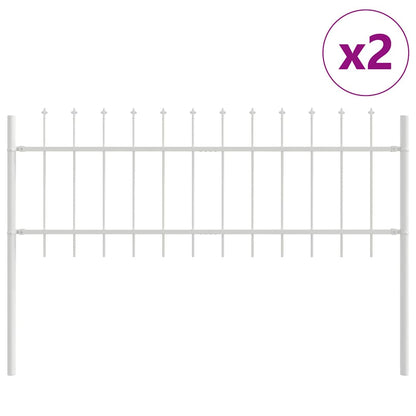 vidaXL Gartenzaun 2 pcs Weiß 3,4 x 0,6 m Pulverbeschichteter Stahl