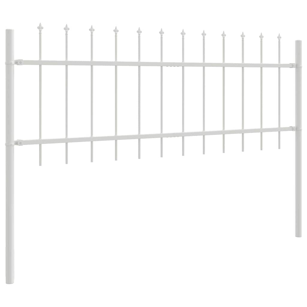 vidaXL Gartenzaun 2 pcs Weiß 3,4 x 0,6 m Pulverbeschichteter Stahl