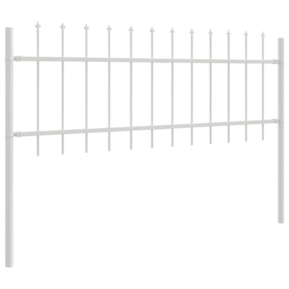 vidaXL Gartenzaun 3 pcs Weiß 5,1 x 0,6 m Pulverbeschichteter Stahl