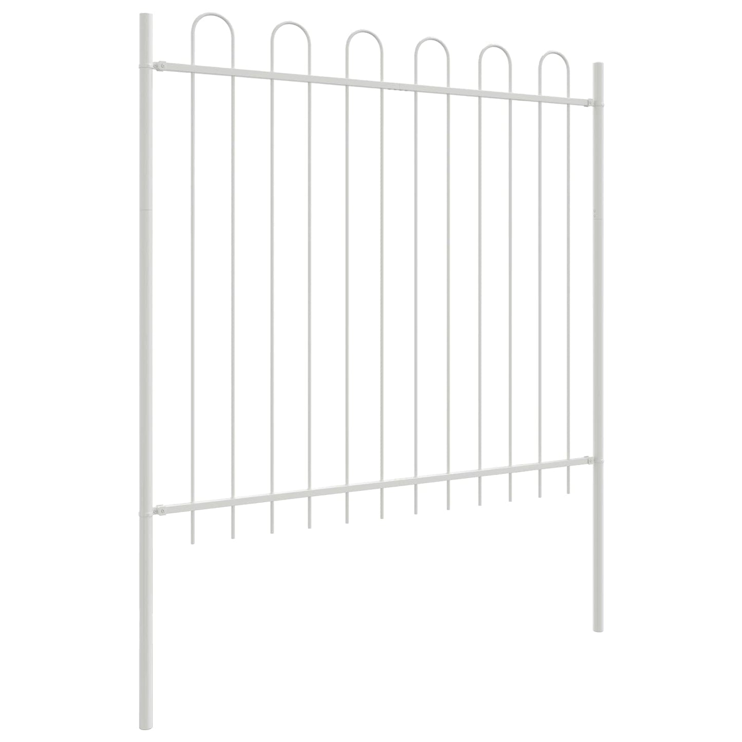 vidaXL Gartenzaun 4 pcs Grau 6,8 x 1,2 m Pulverbeschichteter Stahl
