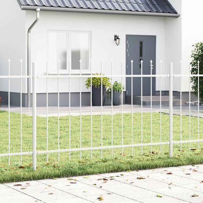vidaXL Gartenzaun 4 pcs Weiß 6,8 x 0,8 m Pulverbeschichteter Stahl