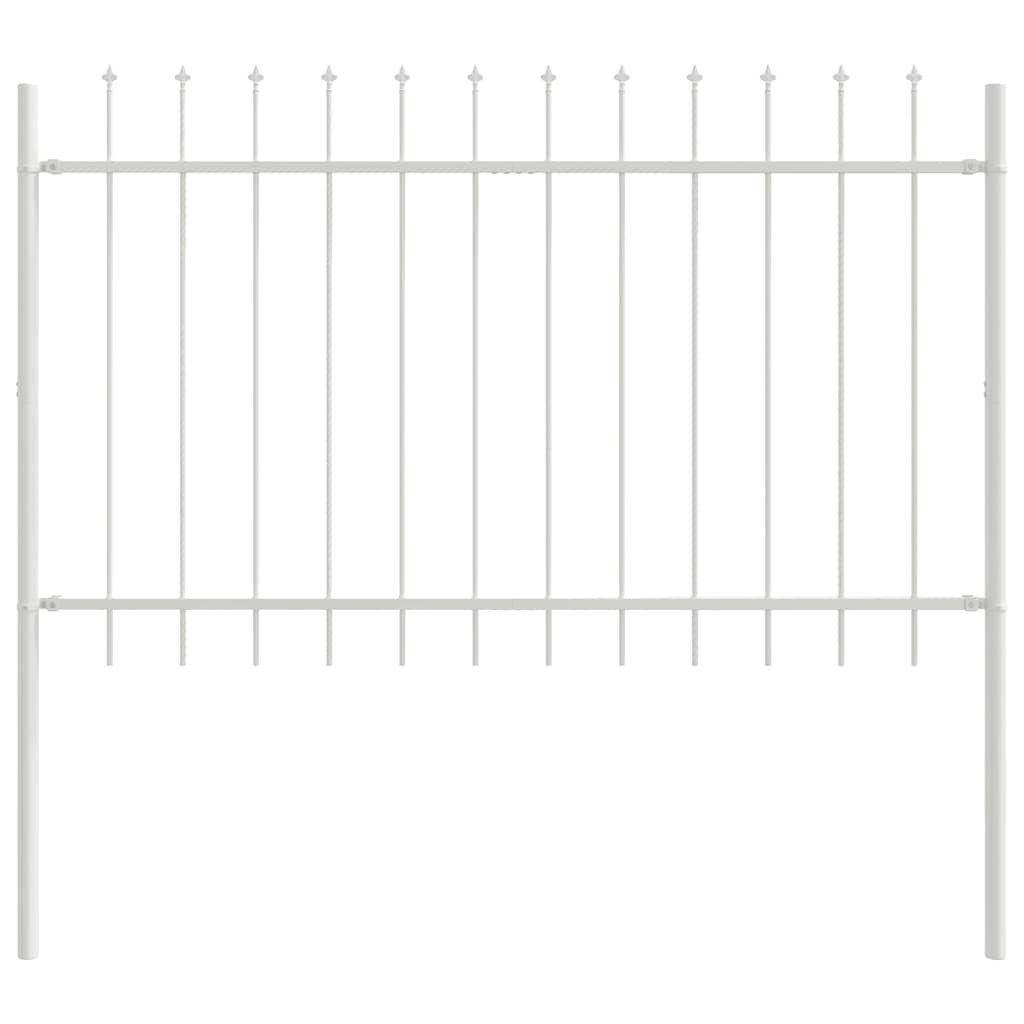 vidaXL Gartenzaun 4 pcs Weiß 6,8 x 1 m Pulverbeschichteter Stahl