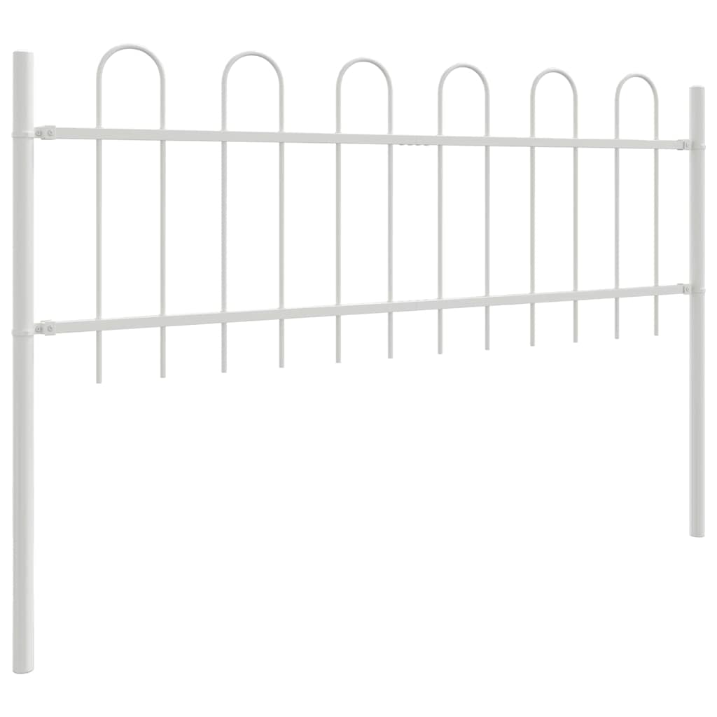 vidaXL Gartenzaun 4 pcs Weiß 6,8 x 0,6 m Pulverbeschichteter Stahl