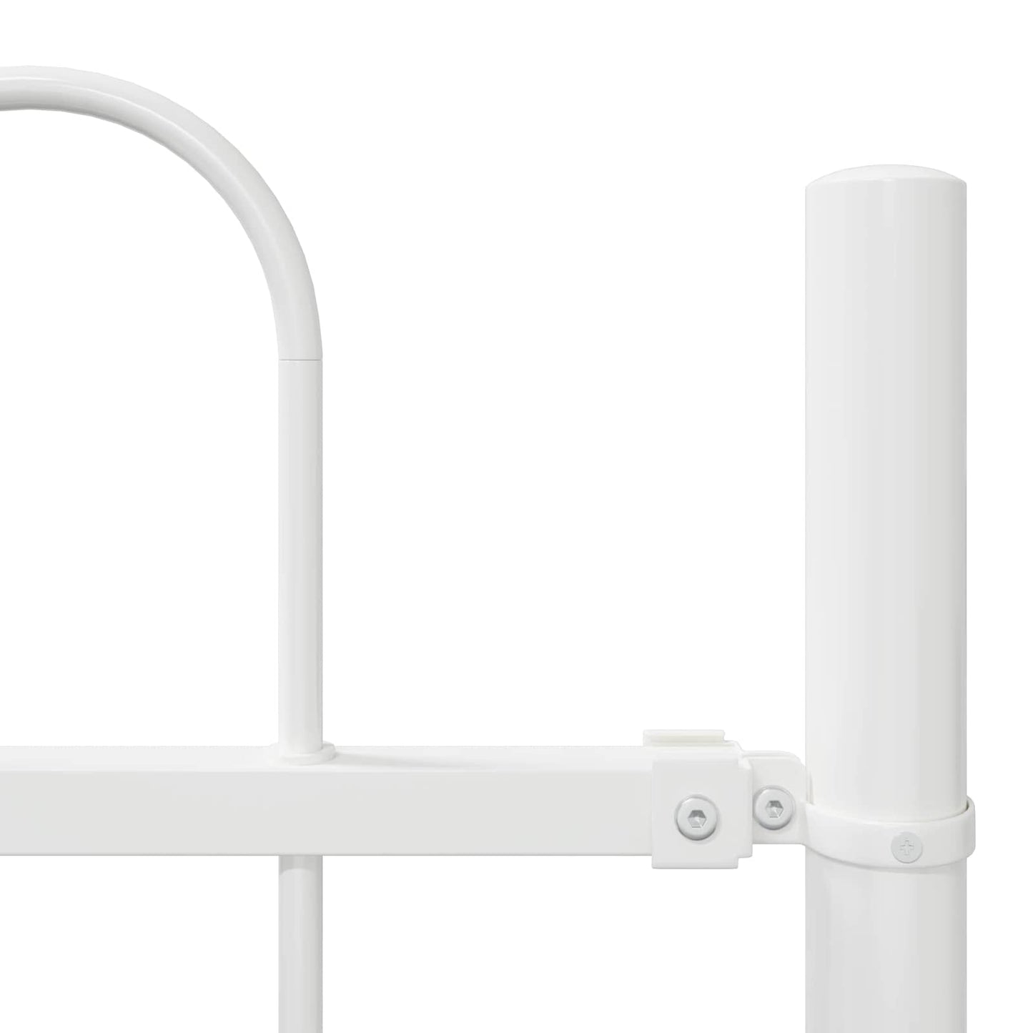 Gartenzaun 4 pcs Weiß 6,8 x 1 m Pulverbeschichteter Stahl