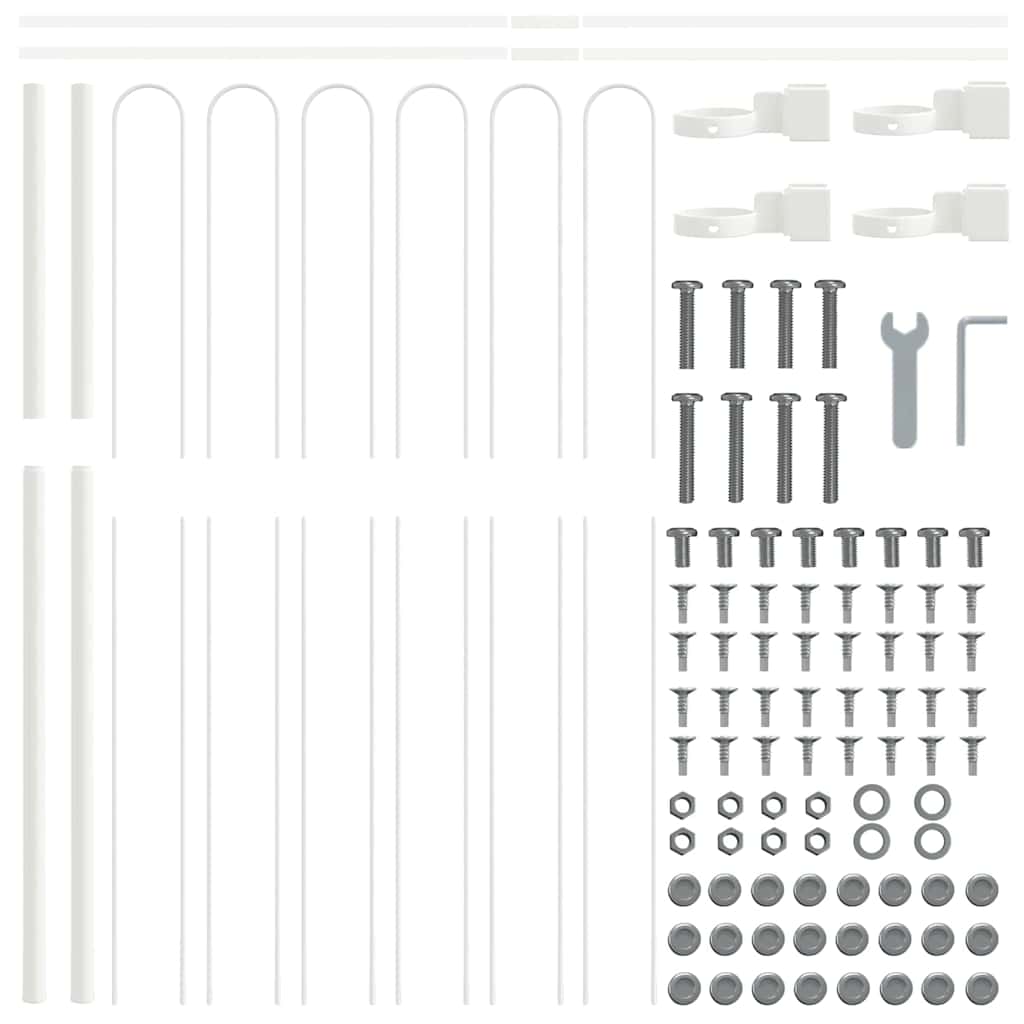 vidaXL Gartenzaun 4 pcs Weiß 6,8 x 1,5 m Pulverbeschichteter Stahl