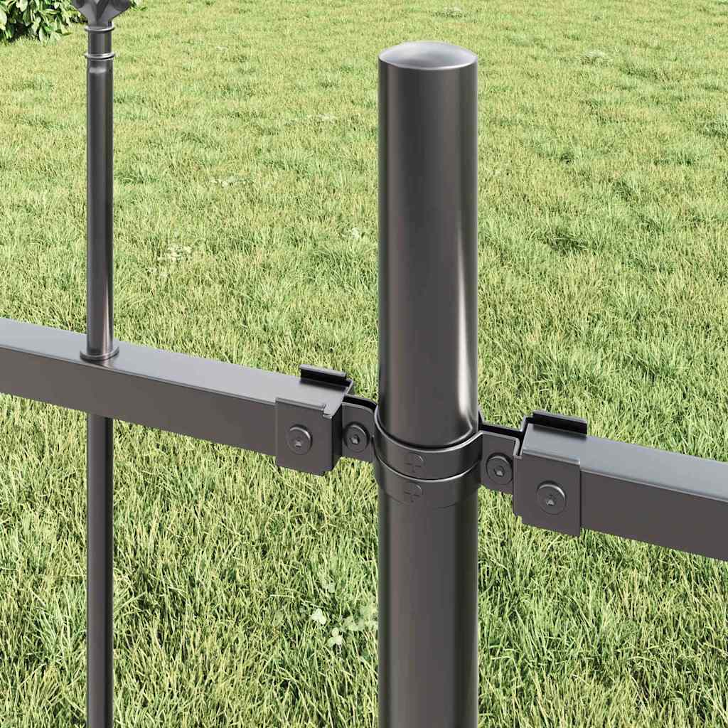 vidaXL Gartenzaun 5 pcs Grau 8,5 x 1,2 m Pulverbeschichteter Stahl