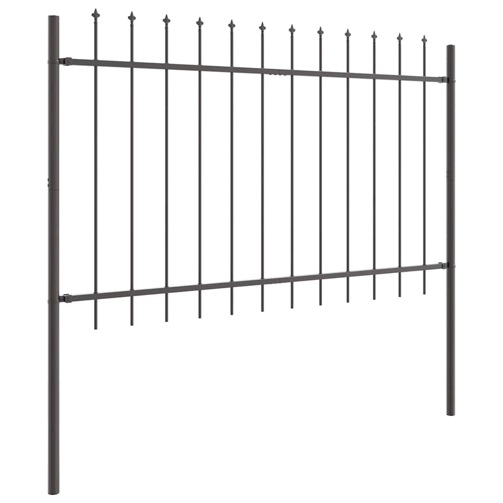 vidaXL Gartenzaun 5 pcs Grau 8,5 x 1,2 m Pulverbeschichteter Stahl