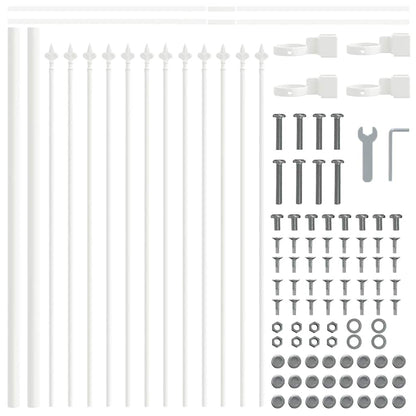 vidaXL Gartenzaun 5 pcs Weiß 8,5 x 0,6 m Pulverbeschichteter Stahl