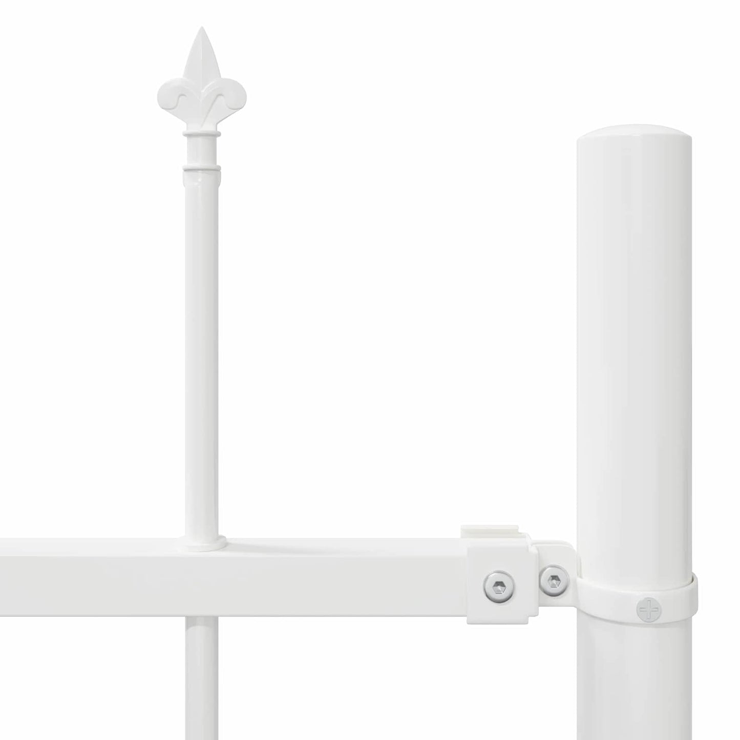 Gartenzaun 5 pcs Weiß 8,5 x 0,8 m Pulverbeschichteter Stahl