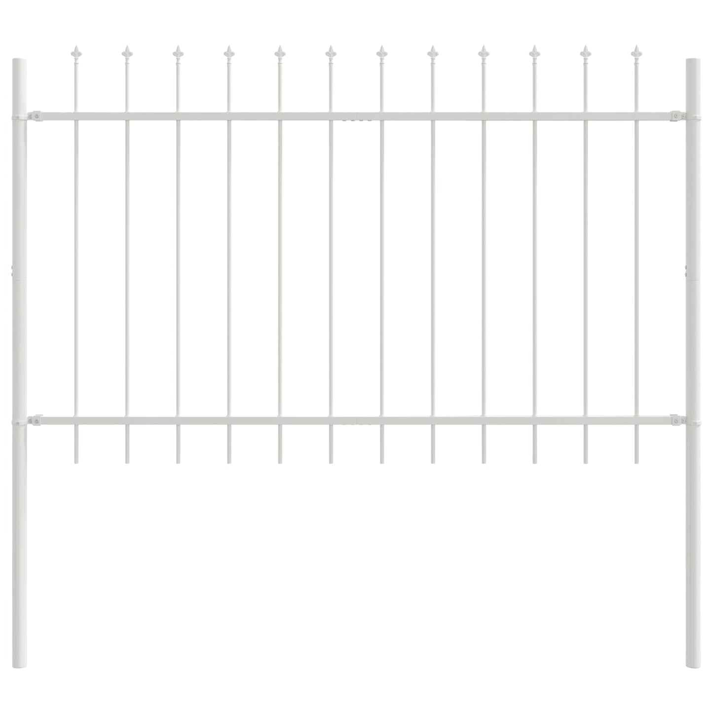 Gartenzaun 5 pcs Weiß 8,5 x 0,8 m Pulverbeschichteter Stahl