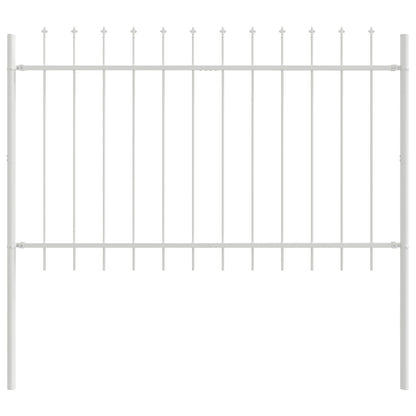 Gartenzaun 5 pcs Weiß 8,5 x 0,8 m Pulverbeschichteter Stahl