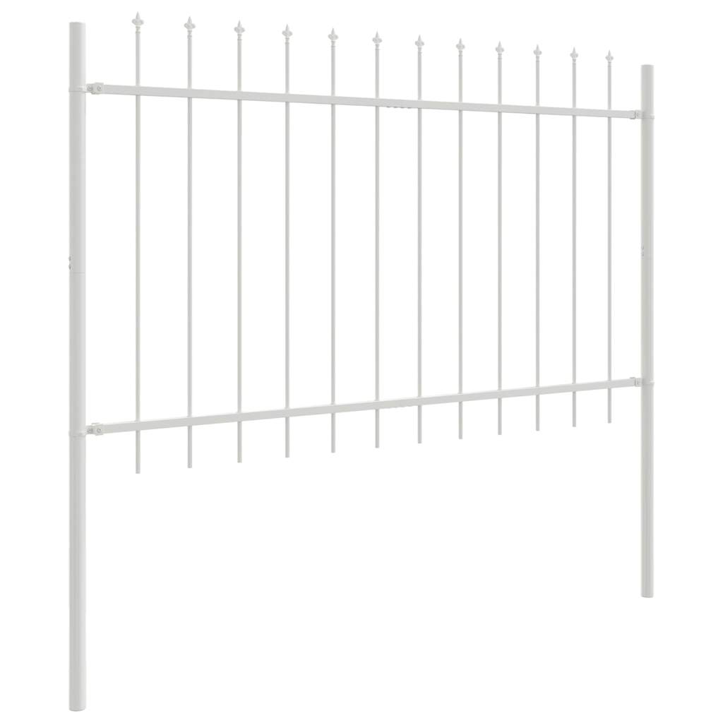vidaXL Gartenzaun 5 pcs Weiß 8,5 x 1 m Pulverbeschichteter Stahl
