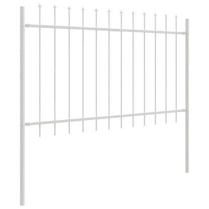 vidaXL Gartenzaun 5 pcs Weiß 8,5 x 1,2 m Pulverbeschichteter Stahl