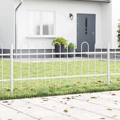 vidaXL Gartenzaun 5 pcs Weiß 8,5 x 0,6 m Pulverbeschichteter Stahl
