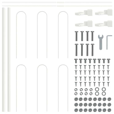 vidaXL Gartenzaun 5 pcs Weiß 8,5 x 0,6 m Pulverbeschichteter Stahl