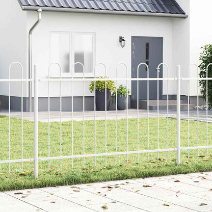 vidaXL Gartenzaun 5 pcs Weiß 8,5 x 1 m Pulverbeschichteter Stahl