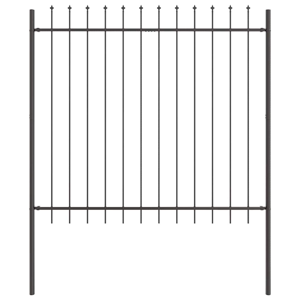 vidaXL Gartenzaun 6 pcs Grau 10,2 x 1,5 m Pulverbeschichteter Stahl