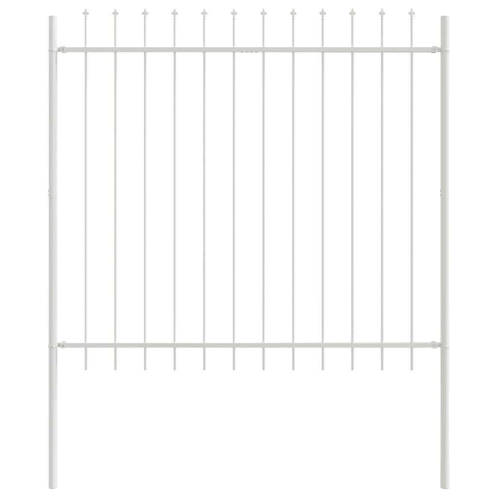 vidaXL Gartenzaun 6 pcs Weiß 10,2 x 1,5 m Pulverbeschichteter Stahl