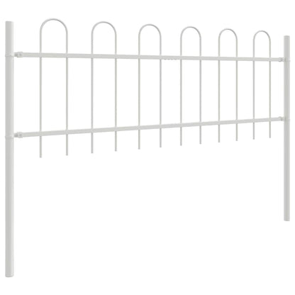 vidaXL Gartenzaun 6 pcs Weiß 10,2 x 0,6 m Pulverbeschichteter Stahl