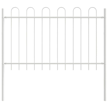 Gartenzaun 6 pcs Weiß 10,2 x 1 m Pulverbeschichteter Stahl