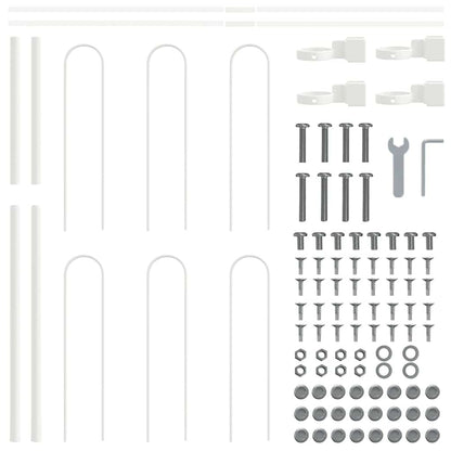 Gartenzaun 6 pcs Weiß 10,2 x 1 m Pulverbeschichteter Stahl