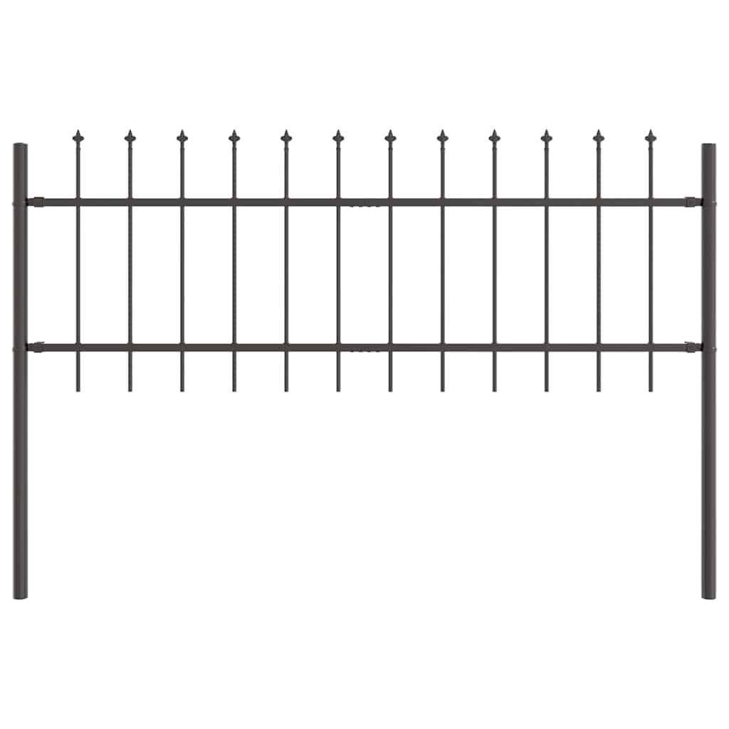 vidaXL Gartenzaun 7 pcs Grau 11,9 x 0,6 m Pulverbeschichteter Stahl