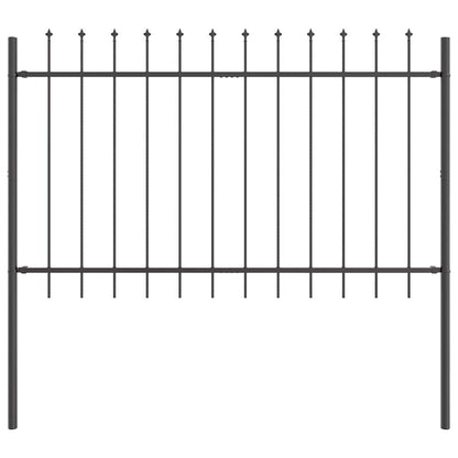 vidaXL Gartenzaun 7 pcs Grau 11,9 x 1,2 m Pulverbeschichteter Stahl
