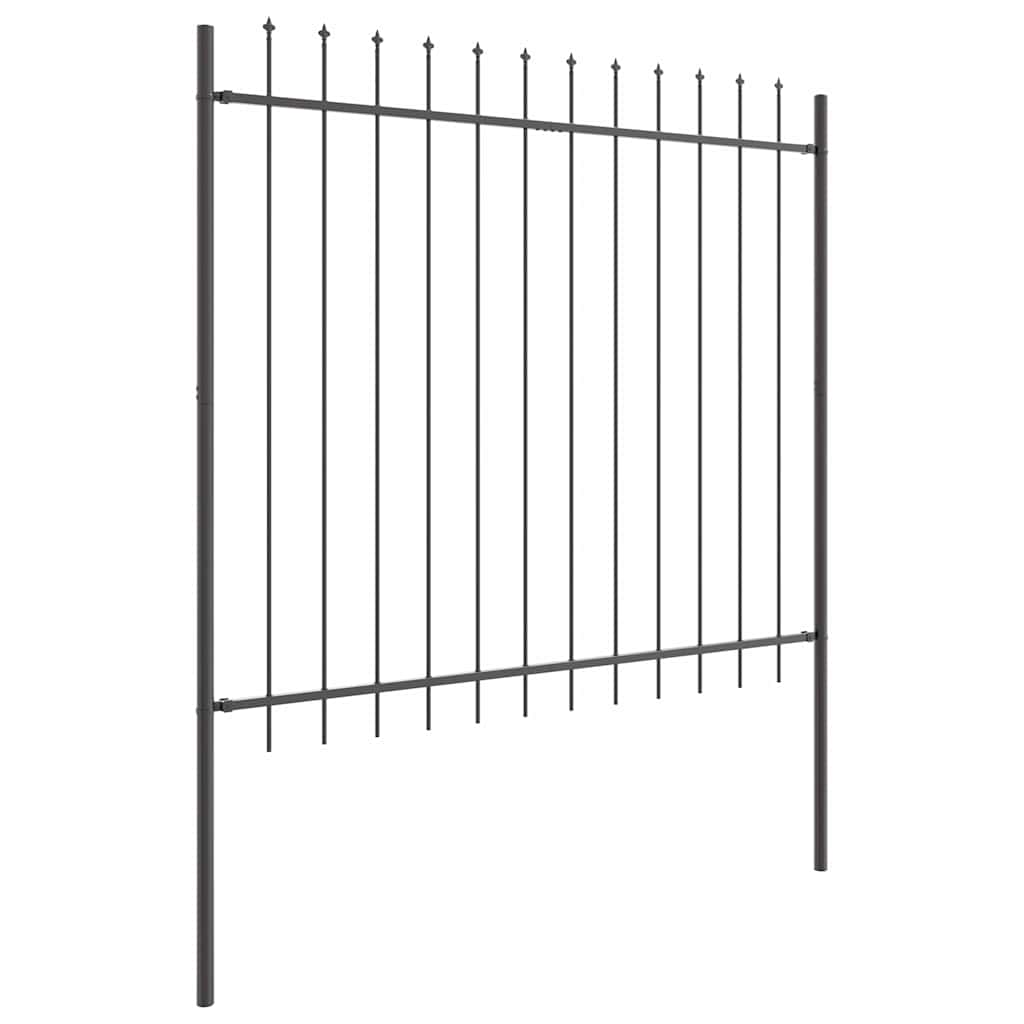 vidaXL Gartenzaun 7 pcs Grau 11,9 x 1,5 m Pulverbeschichteter Stahl