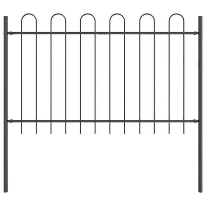 Gartenzaun 7 pcs Grau 11,9 x 0,8 m Pulverbeschichteter Stahl
