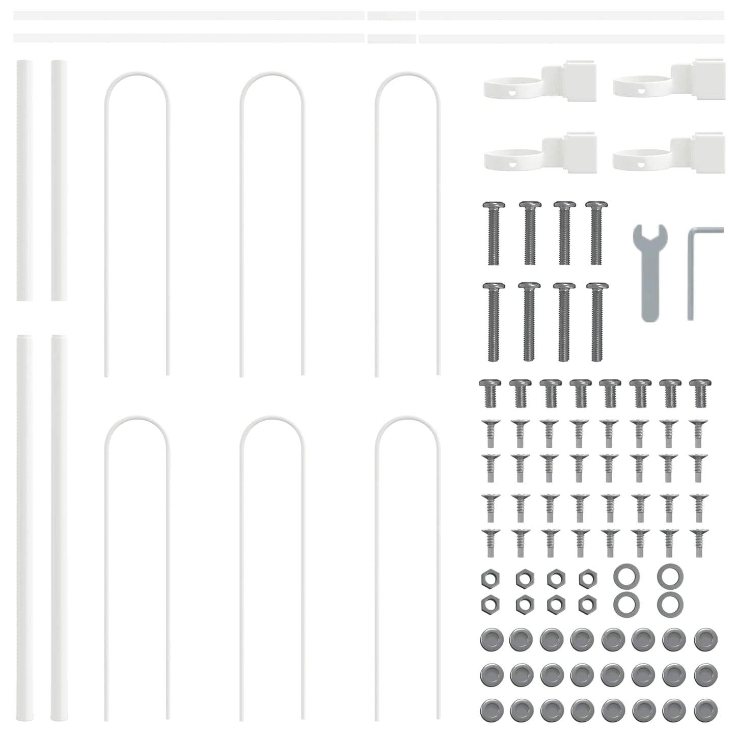 Gartenzaun 7 pcs Weiß 11,9 x 0,8 m Pulverbeschichteter Stahl