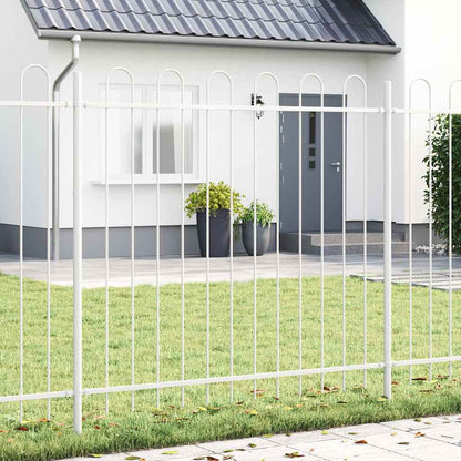 vidaXL Gartenzaun 7 pcs Weiß 11,9 x 1,5 m Pulverbeschichteter Stahl