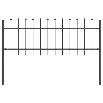 vidaXL Gartenzaun 8 pcs Grau 13,6 x 0,6 m Pulverbeschichteter Stahl