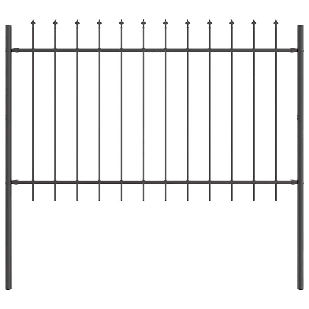 vidaXL Gartenzaun 8 pcs Grau 13,6 x 1 m Pulverbeschichteter Stahl
