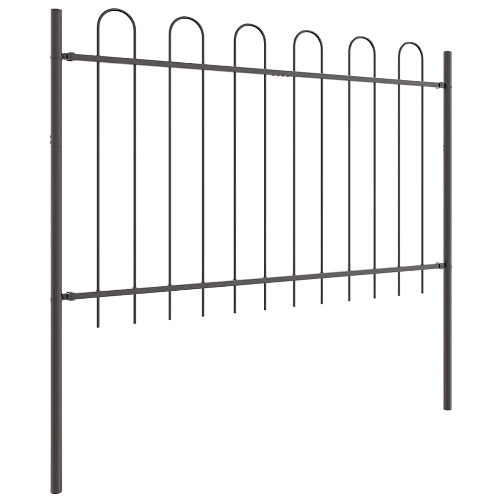 vidaXL Gartenzaun 8 pcs Grau 13,6 x 1,2 m Pulverbeschichteter Stahl