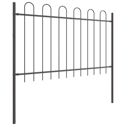vidaXL Gartenzaun 8 pcs Grau 13,6 x 1,2 m Pulverbeschichteter Stahl