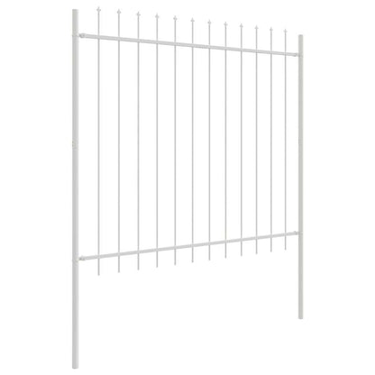 vidaXL Gartenzaun 8 pcs Weiß 13,6 x 1,5 m Pulverbeschichteter Stahl