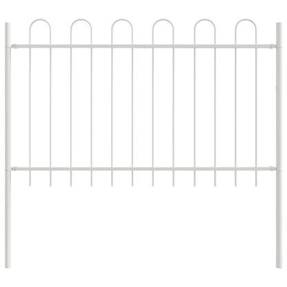 vidaXL Gartenzaun 8 pcs Weiß 13,6 x 0,8 m Pulverbeschichteter Stahl
