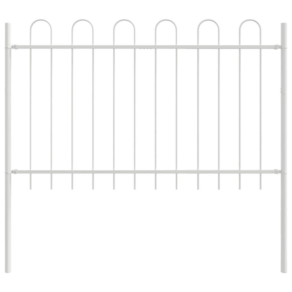 Gartenzaun 8 pcs Weiß 13,6 x 1 m Pulverbeschichteter Stahl