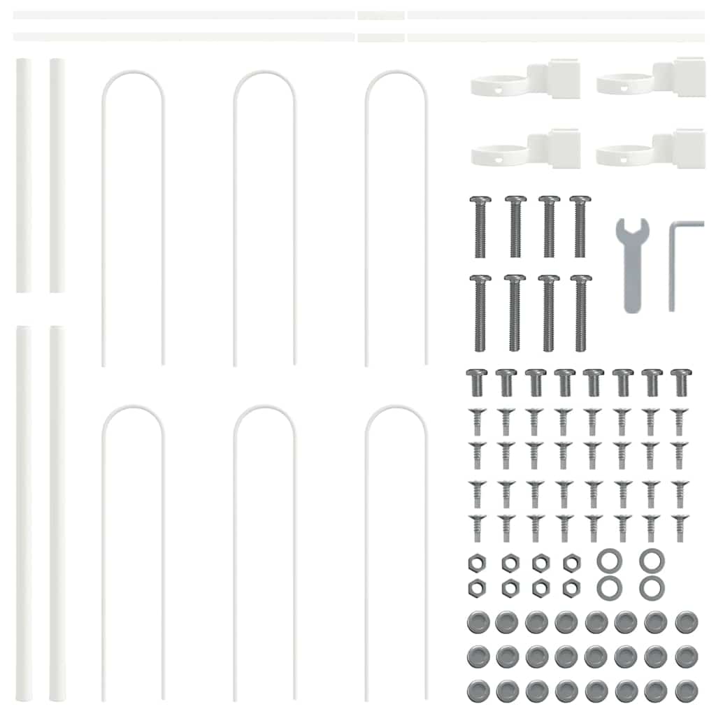 Gartenzaun 8 pcs Weiß 13,6 x 1 m Pulverbeschichteter Stahl