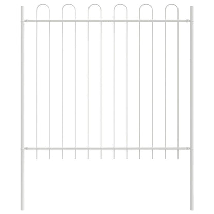 vidaXL Gartenzaun 8 pcs Weiß 13,6 x 1,5 m Pulverbeschichteter Stahl
