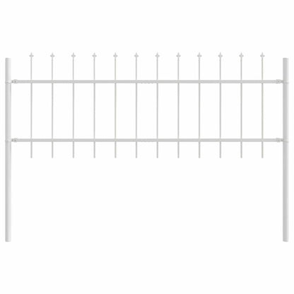 Gartenzaun 9 pcs Weiß 15,3 x 0,6 m Pulverbeschichteter Stahl