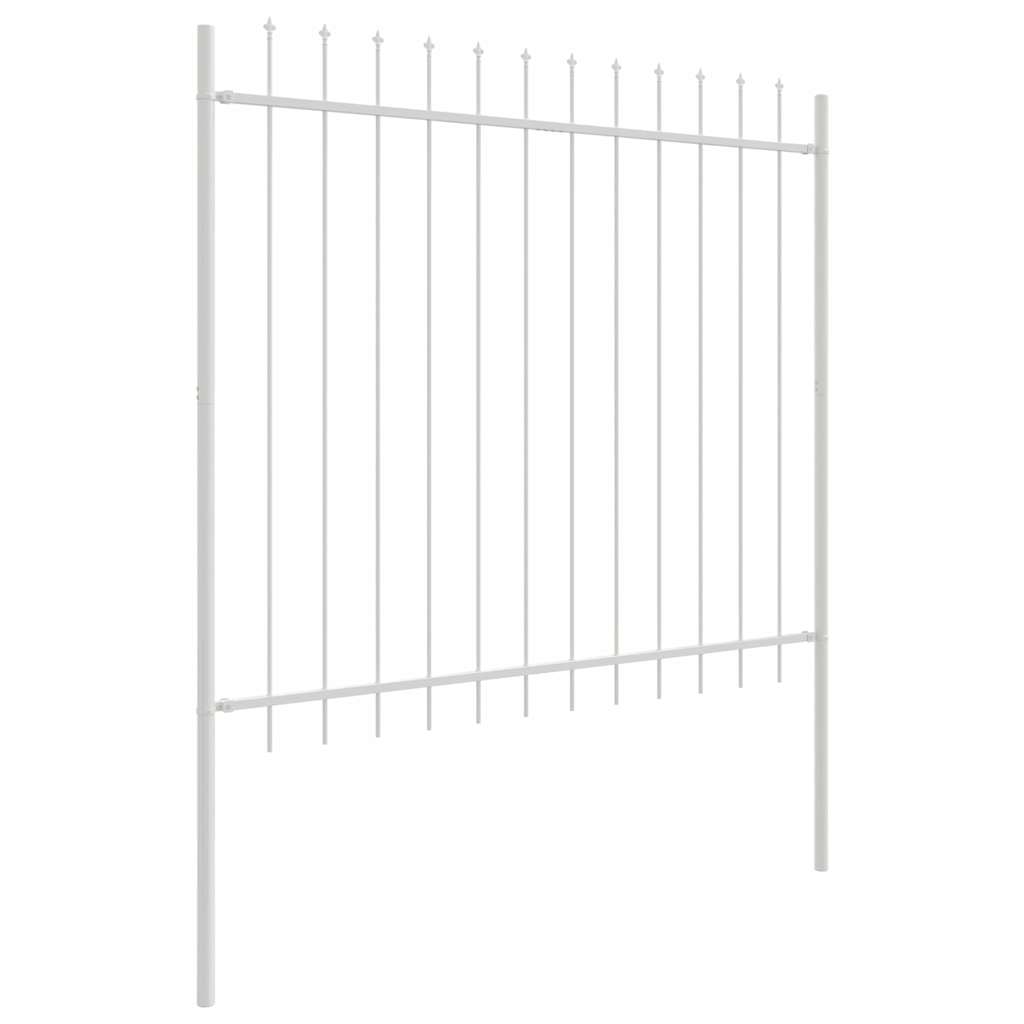vidaXL Gartenzaun 9 pcs Weiß 15,3 x 1,5 m Pulverbeschichteter Stahl