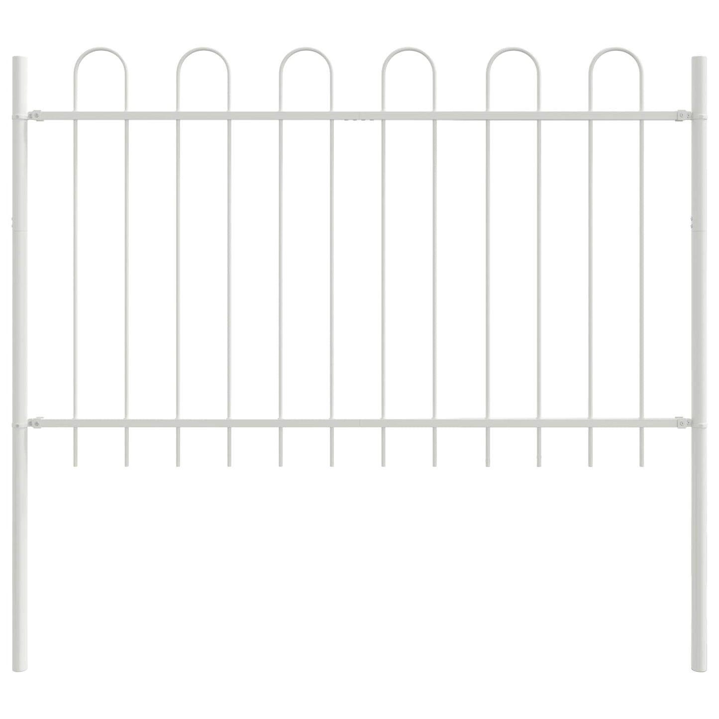 vidaXL Gartenzaun 9 pcs Weiß 15,3 x 0,8 m Pulverbeschichteter Stahl