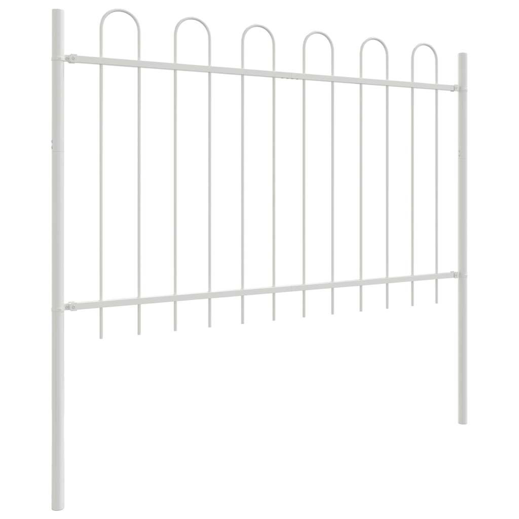 vidaXL Gartenzaun 9 pcs Weiß 15,3 x 0,8 m Pulverbeschichteter Stahl
