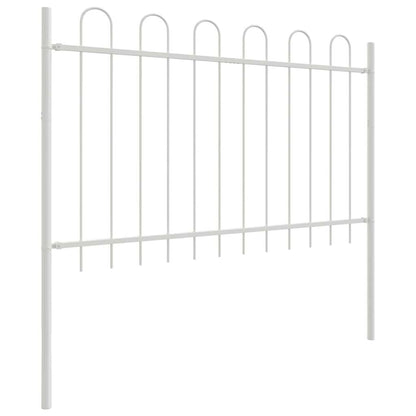 vidaXL Gartenzaun 9 pcs Weiß 15,3 x 0,8 m Pulverbeschichteter Stahl