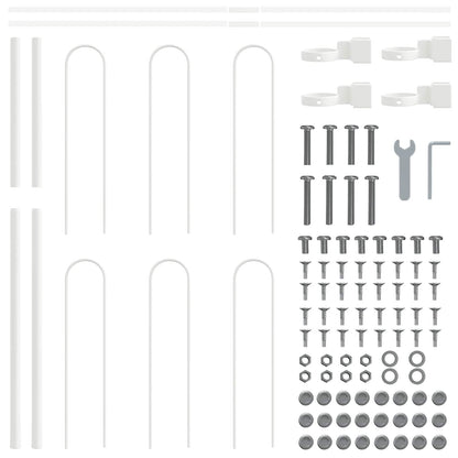 vidaXL Gartenzaun 9 pcs Weiß 15,3 x 0,8 m Pulverbeschichteter Stahl
